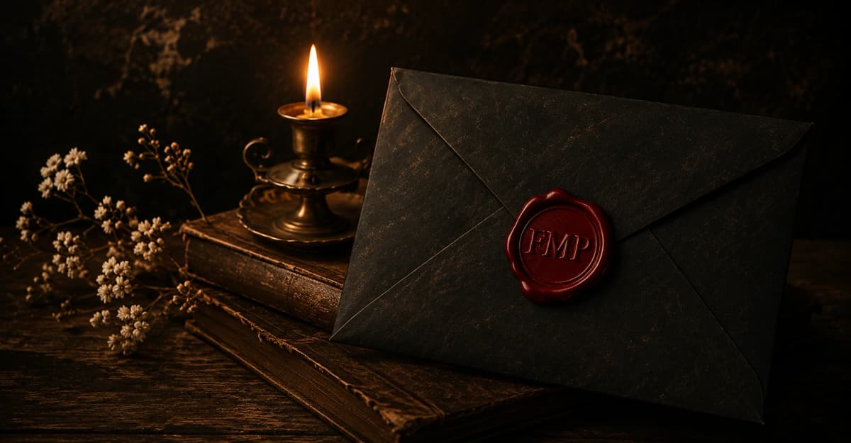 Decorative envelope and candle